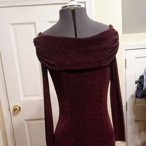 Burgundy sparkling dress